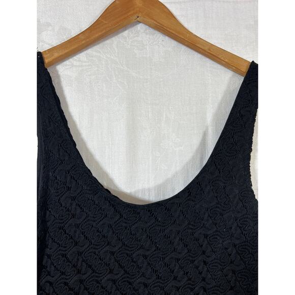 Vintage Slip Dress Medium Black Lace Sheer Maxi Witchy Goth Y2K - Picture 6 of 11